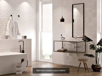 Bathroom scene loft 3D Model Pack