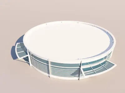 Low Poly Round Shop 3D model
