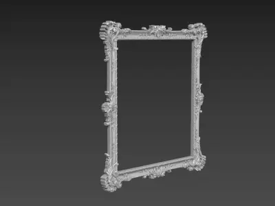 Ornate Carved Frame for CNC Baroque Style Relief Model 3D model