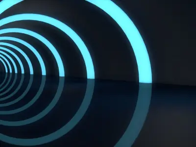 Sci Fi Tunnel Low-poly 3D model 8