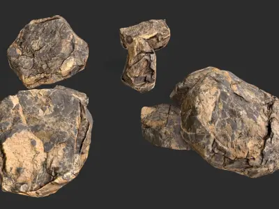 Sandstone Rocks Pack 01 Low-poly 3D model