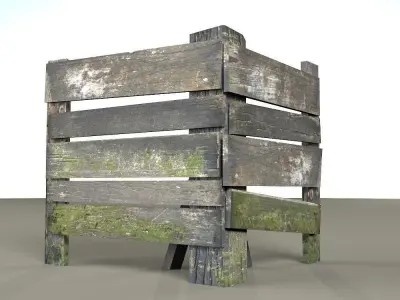 Old Wooden Fence Pack Low-poly 3D model