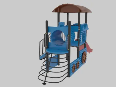 Train Style Playground 1 Low-poly 3D model