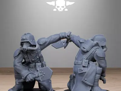 GrimGuard Shovel Fighter 3D print model