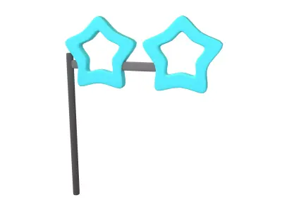 Carnival Mask with Star Shaped v1 003 Low-poly 3D model