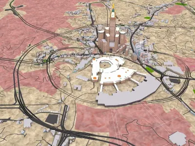 Makkah Mecca City of Saudi Arabia 2021 July Low-poly 3D model