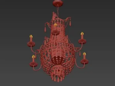 Paris 6 Light Chandelier 3D model