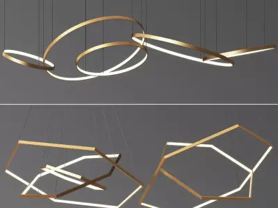 Octane Chandelier Collection 3D model
