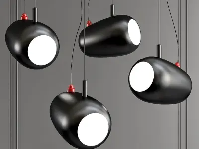 KINGSTON four pendant lights hanging from ceiling 3D model