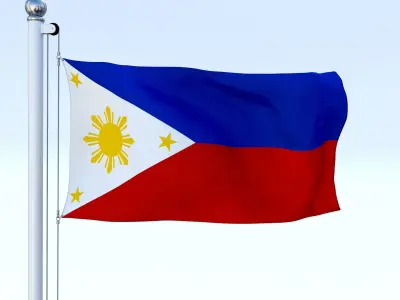 Animated Philippines Flag Low-poly 3D model