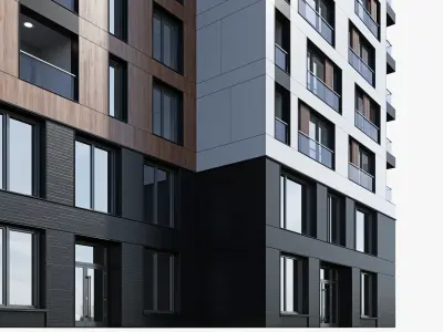 Modern residential building 7 3D model