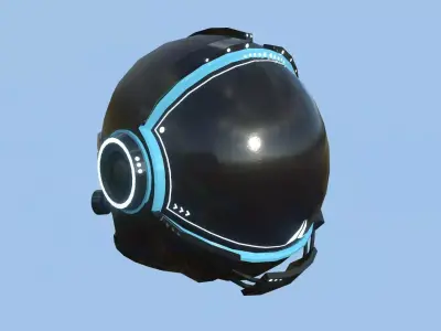 Astronaut Helmet 07 - Full Black - Character Design Fashion Low-poly 3D model