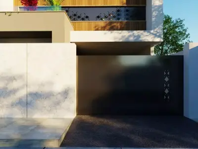 3D Model Modern Two-Story House Low-poly 3D model