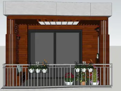 modern-style balcony scenes Free 3D model