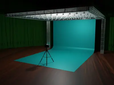 Photo Studio Low-poly 3D model
