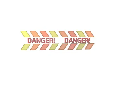 Cyberpunk Future Danger Sign v1 019 Low-poly 3D model