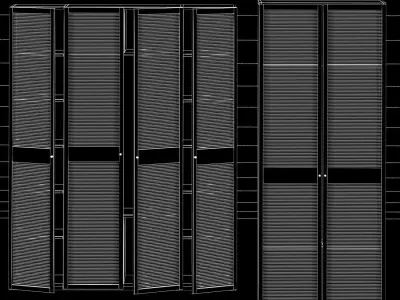 closet wardrobe with doors and shelves Low-poly 3D model