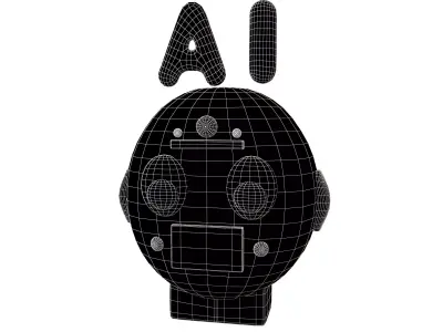 AI Robot Icon v1 004 Low-poly 3D model