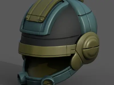 Helmet scifi fantasy pilot military futuristic  Low-poly 3D model