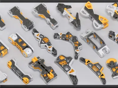 Sci-Fi Hard Surface Kitbash 350 DETAILS 3D model