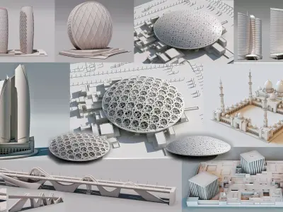 Abu dhabi Buildings - landmarks collection 3D print model