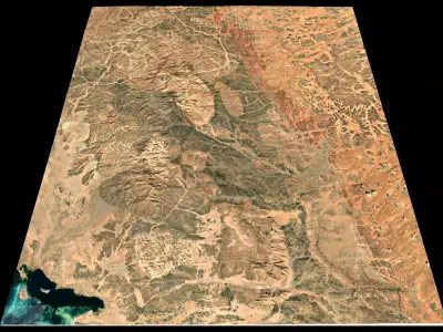 NEOM city topography Saudi Arabia - tile n28 e35 3D model