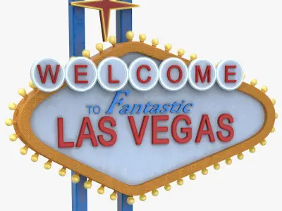 sign las vegas high-poly textured 3D model
