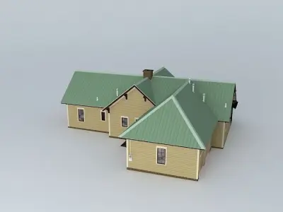 House with roof Free 3D model