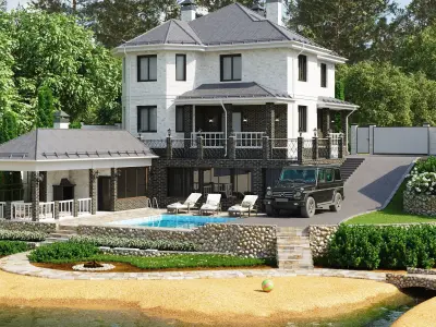 sea view cottage   3D model