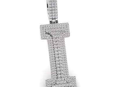 Alphabet Latter I Diamond Pendent 3D print model
