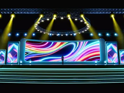 Modern Event Stage 3D Model Perfect for  Virtual Productions 3D model