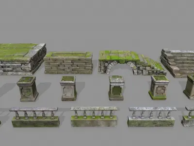 old ruins Low-poly 3D model