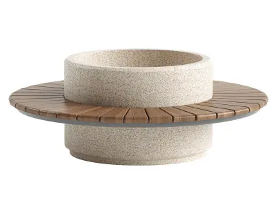 ROUND PLANTER BENCH 192 3D model