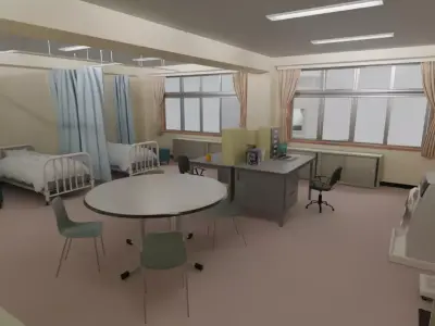 Japanese School Health Room 3D model