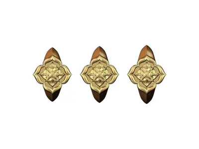 Corola flower ornament window signet ring US sizes  7 8 9 3D print model