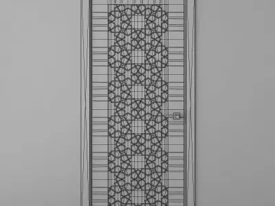 Interior door with Arabic carvings 3D model
