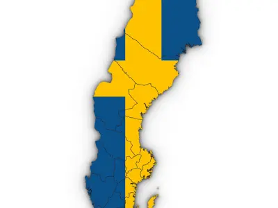 3D Political Map of Sweden 3D model