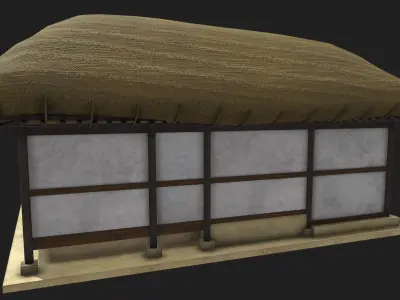 Korean Traditional House  Thatched House 01 Low-poly 3D model