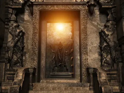 maha kali temple interior 3D model