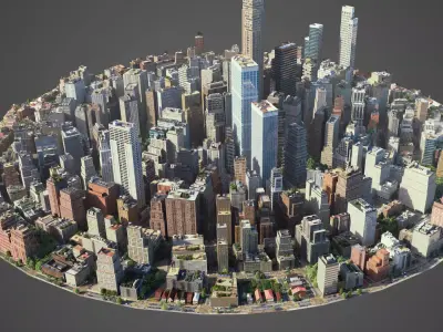 Round city C3 Low-poly 3D model