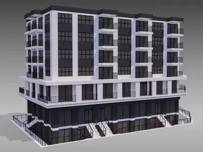 Apartment Building 010 3D model