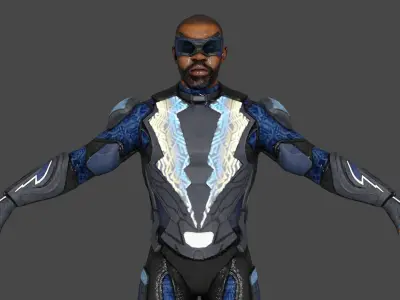 Black Lightning Low-poly 3D model