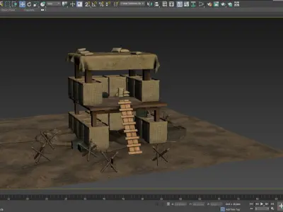  Military Trench Tower  3D model