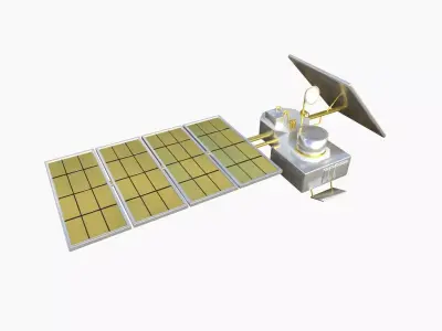 Satellite J02 White Gold - SciFi Space Design Low-poly 3D model