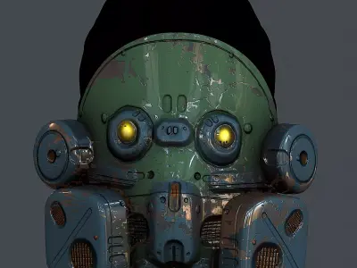 Gas mask helmet 3d model scifi  Low-poly 3D model