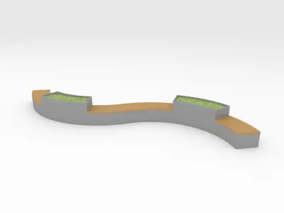 Bench Park 16 Low-poly 3D model