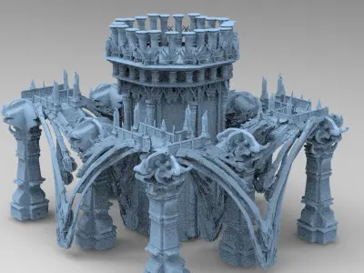 Desert Dune temple 1 3D model