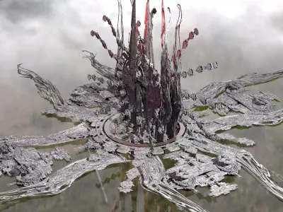 Electricity sea ocean Power Array  3D model