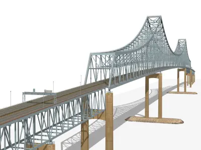 commodore barry bridge Low-poly 3D model