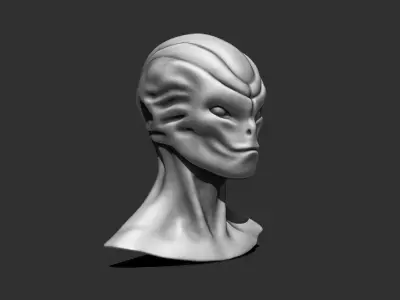 Alien Bust 9 - Detailed Alien Bust - 3D Model for Printing 3D print model
